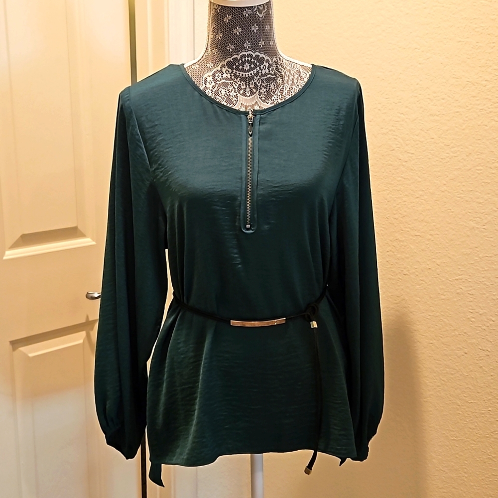 Laundry by Shelli Segal Zip Front Blouse sz S